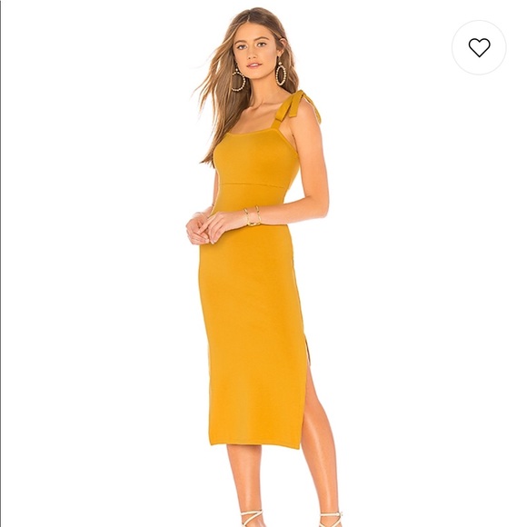 mustard yellow midi dress